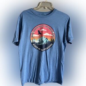 “What happens in the mountains stays in the mountains”Great for an outdoorsman.